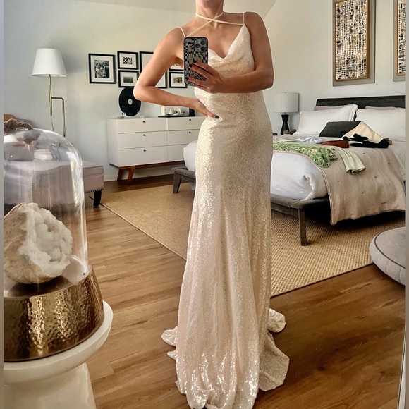 16Arlington Dresses & Skirts - Ivory Sequined Slip Dress